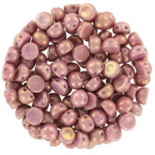 Czech 2-hole Cabochon beads 6mm Chalk White Vega Luster